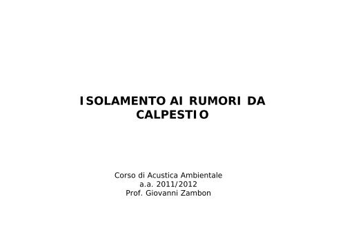 ISOLAMENTO AI RUMORI DA CALPESTIO - DISAT