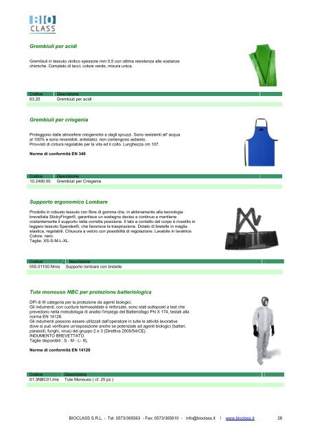 Catalogo Igiene e Sicurezza - Bioclass