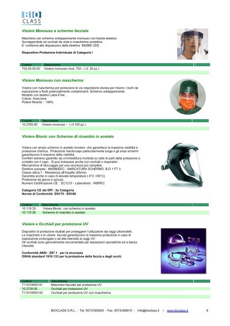 Catalogo Igiene e Sicurezza - Bioclass