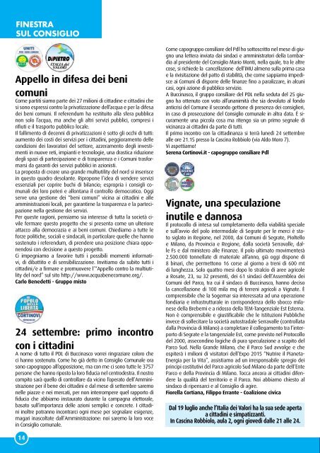 Luglio 2012 - Comune di Buccinasco