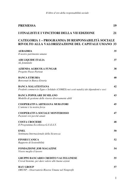 Libro d'Oro Settima Edizione - Sodalitasreport.it