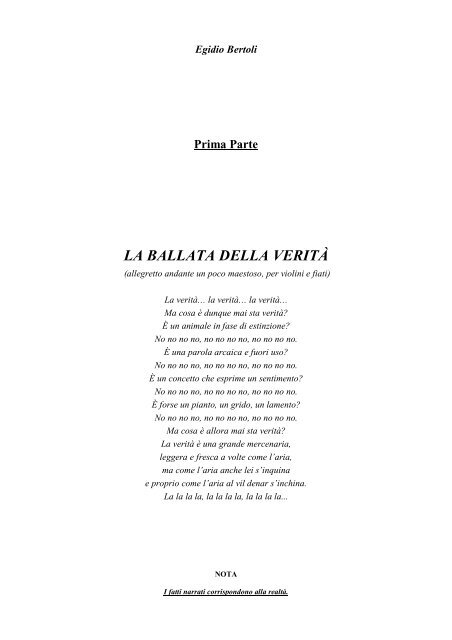 LA BALLATA DELLA VERITÀ - Egidio Bertoli