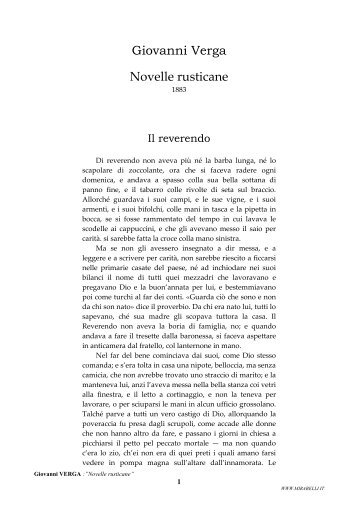 Giovanni Verga Novelle rusticane