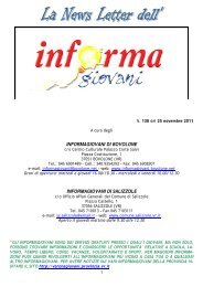 INFORMAGIOVANI DI BOVOLONE INFORMAGIOVANI DI SALIZZOLE