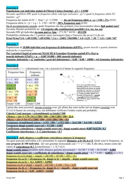 Esercizi Genetica