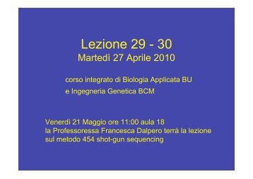 Lez 29-30 BioIng 29-4-10 copy - Università degli Studi di Roma Tor ...