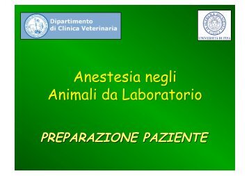 Allestimento per l'anestesia - Preparazione del paziente