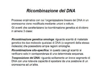 Lezione 10 - Ricombinazione e trasposoni