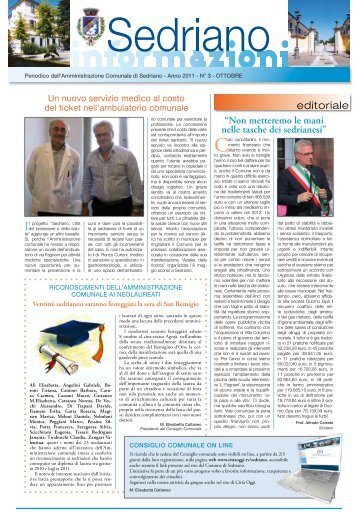 editoriale - Comune di Sedriano