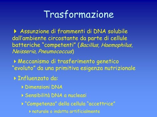 6a lezione genetica batterica.pdf - ch.unich - 'G. d'Annunzio'