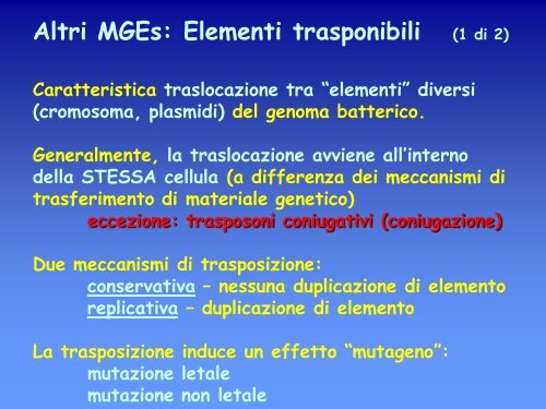 6a lezione genetica batterica.pdf - ch.unich - 'G. d'Annunzio'