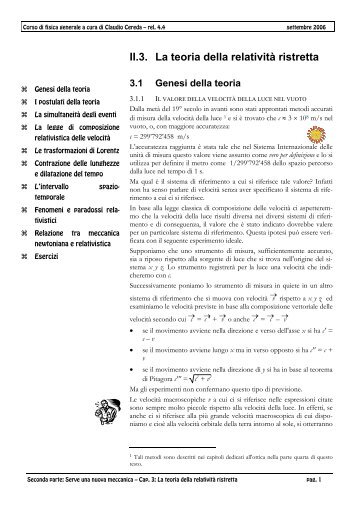 0203 La teoria della relatività ristretta