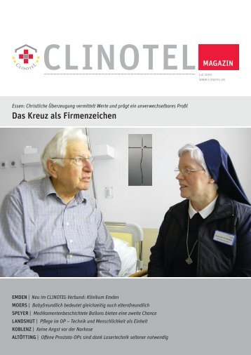 Das Kreuz als Firmenzeichen - Clinotel-Krankenhausverbund
