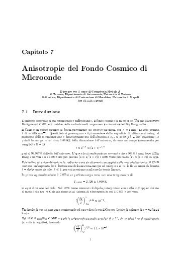 Anisotropie del Fondo Cosmico di Microonde