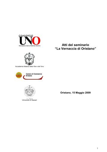 Atti del seminario “La Vernaccia di Oristano” - Consorzio UNO