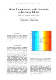 Misure di temperatura e densità elettroniche nella nebulosa Eskimo