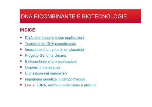 DNA RICOMBINANTE E BIOTECNOLOGIE - anna onofri