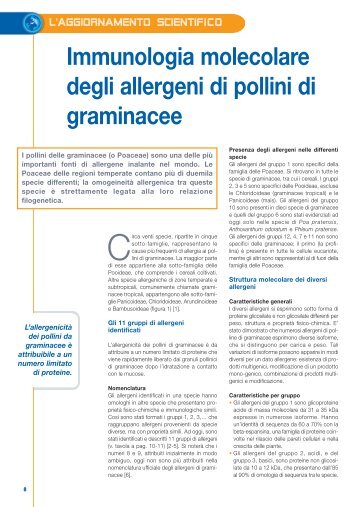 Immunologia molecolare degli allergeni di pollini di ... - Stallergenes