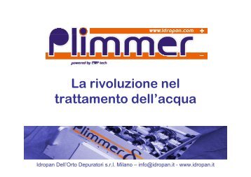 La rivoluzione nel trattamento dell'acqua - Plimmer