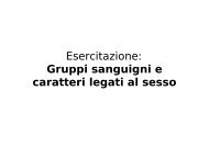 Esercitazione: Gruppi sanguigni e caratteri legati al sesso