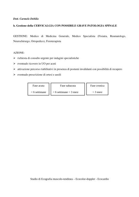 Sindromi Algiche Vertebrali - Reumatologia