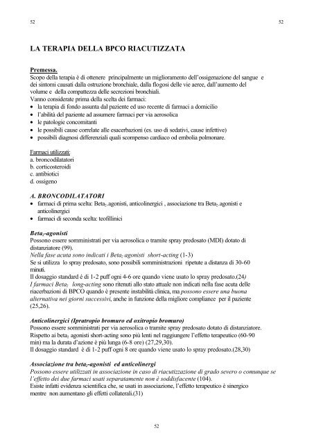 linee-guida del trattamento della bpco riacutizzata, in ospedale