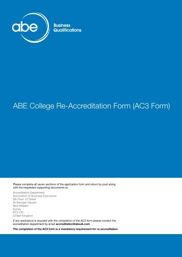 Re-Accreditation Form - Association of Business Executives