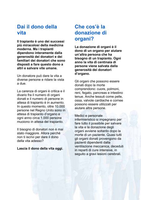 Donazione di organi. Il dono della vita. - Organ Donation