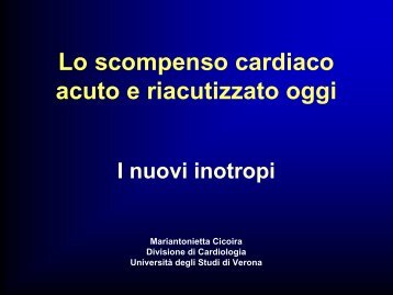 Lo scompenso cardiaco acuto e riacutizzato oggi - Cuorediverona.it