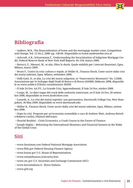 La cartolarizzazione e l'esplosione della crisi finanziaria