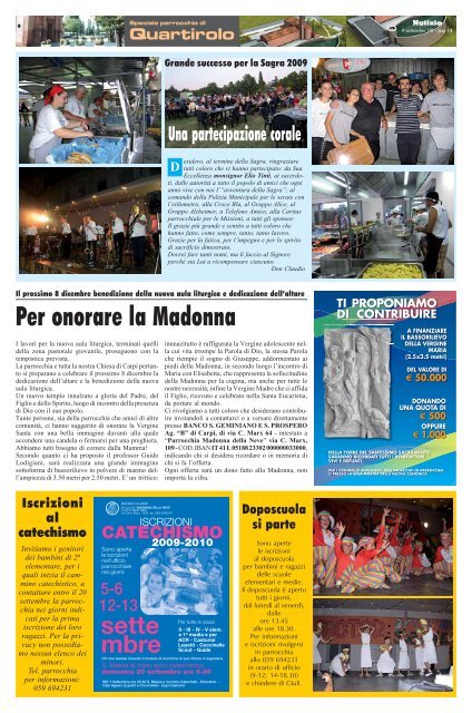 Edizione n° 30 del 06-09-2009 (pdf da 4.689 KB) - Webdiocesi