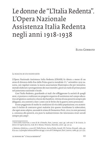 Le donne de “L'Italia Redenta”. L'Opera Nazionale ... - OpenstarTs