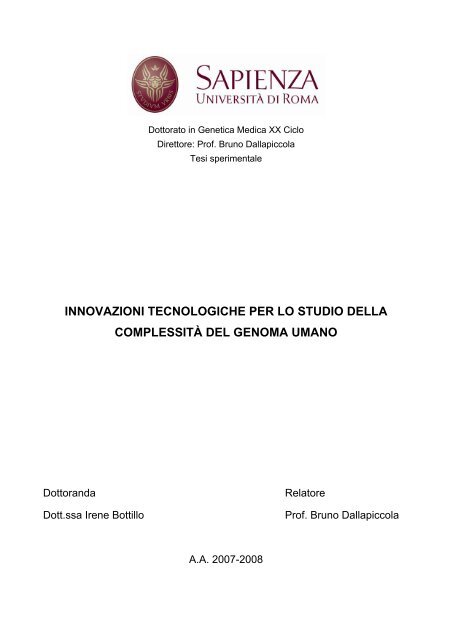 innovazioni tecnologiche per lo studio della complessità del ... - Padis