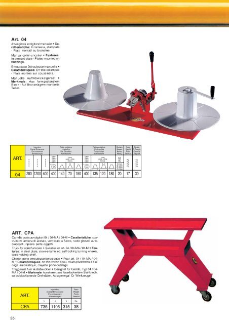 cable winders and unwinders macchine per ... - Agenziaomega3.it