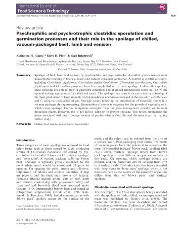 Psychrophilic and psychrotrophic clostridia: sporulation and ...