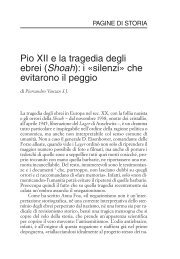 Pio XII e la tragedia degli ebrei (Shoah): i «silenzi ... - Edizioni Studium