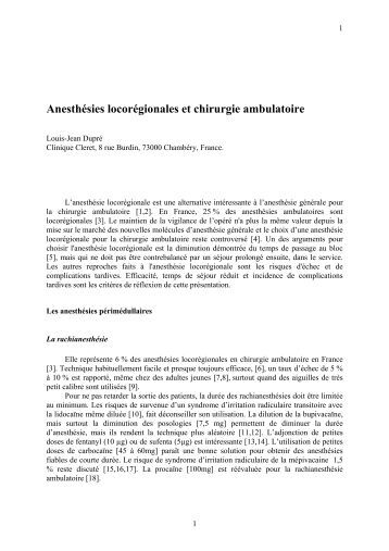 Anesthésie – péridurale Anesthésie – péridurale