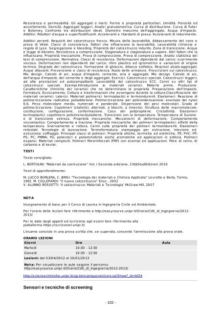Brochure dei corsi (pdf) - Chimica Industriale - Università degli studi ...