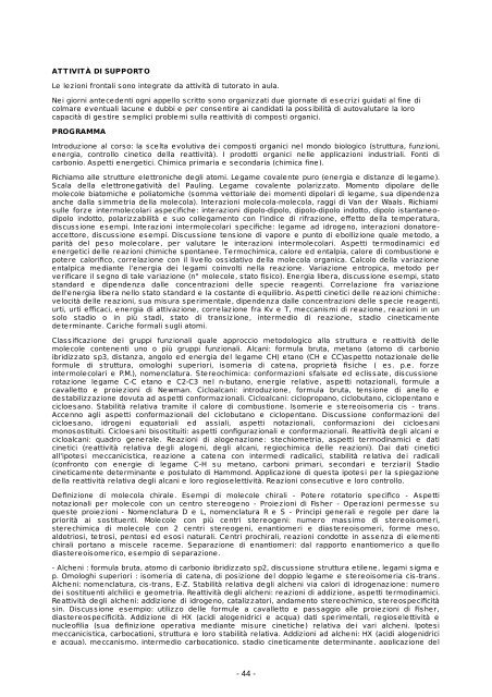 Brochure dei corsi (pdf) - Chimica Industriale - Università degli studi ...