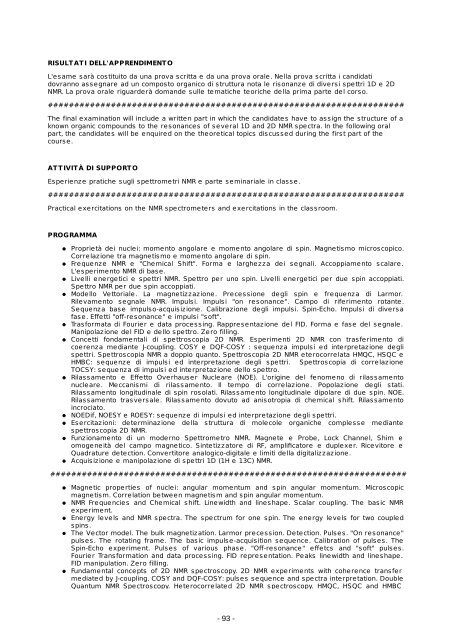 Brochure dei corsi (pdf) - Chimica Industriale - Università degli studi ...