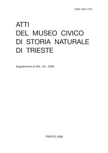 atti del museo civico di storia naturale di trieste - Rete Civica di Trieste