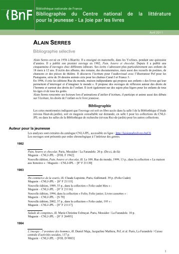 Alain Serres - La joie par les livres - Bibliothèque nationale de France