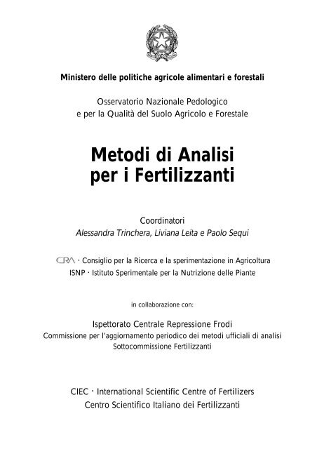 Metodi di Analisi per i Fertilizzanti - Centro Scientifico Italiano dei ...