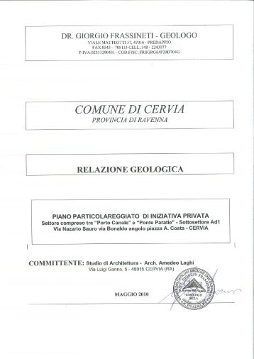 Prova Penetrometrica Statica - Comune di Cervia