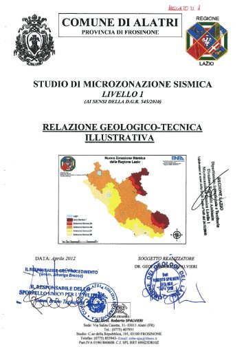 Relazione Geologico-Tecnica - Comune di Alatri