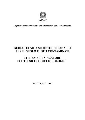 guida tecnica su metodi di analisi per il suolo ei siti contaminati