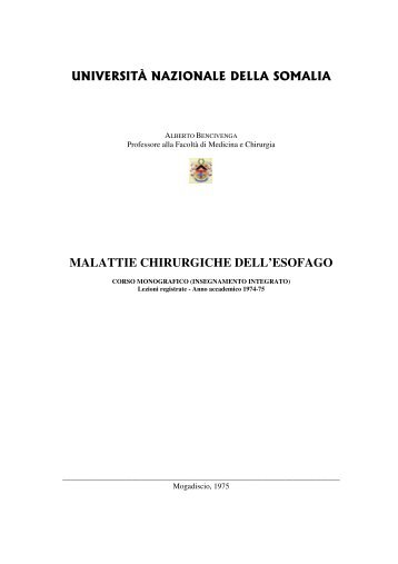 MALATTIE CHIRURGICHE DELL'ESOFAGO