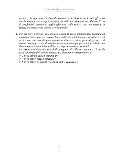 Regolamento comunale del verde pubblico e ... - Comune di Anzio