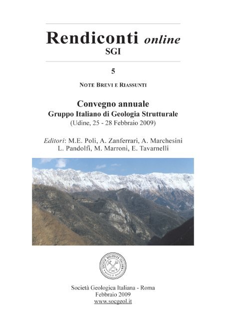 Note brevi ed i Riassunti del convegno - Sezione di Georisorse e ...