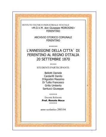 Annessione fi Ferentino al registro italiano.pdf - ITIS Morosini
